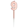 Zahlenkerze 9 rosé metallic