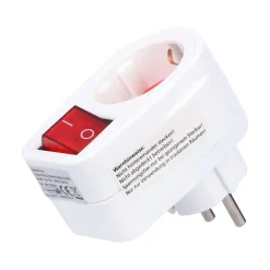Zwischenstecker mit Schalter, weiß